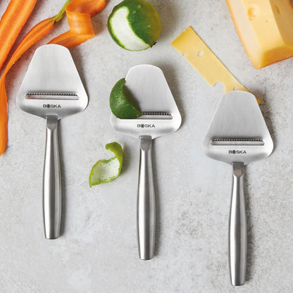 Stainless Steel Cheese Slicer - Copenhagen For All Types of Cheese - Multi-Functional Cheese Slicer - Handheld Slicer - Silver Non-Stick - Dishwasher Safe - For Kitchen Cooking