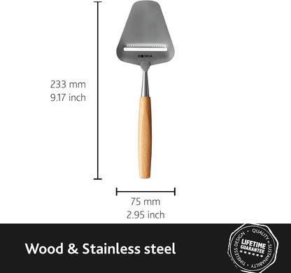 Stainless Steel Cheese Slicer - Copenhagen For All Types of Cheese - Multi-Functional Cheese Slicer - Handheld Slicer - Silver Non-Stick - Dishwasher Safe - For Kitchen Cooking