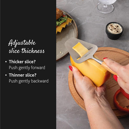 Stainless Steel Cheese Slicer - Copenhagen For All Types of Cheese - Multi-Functional Cheese Slicer - Handheld Slicer - Silver Non-Stick - Dishwasher Safe - For Kitchen Cooking
