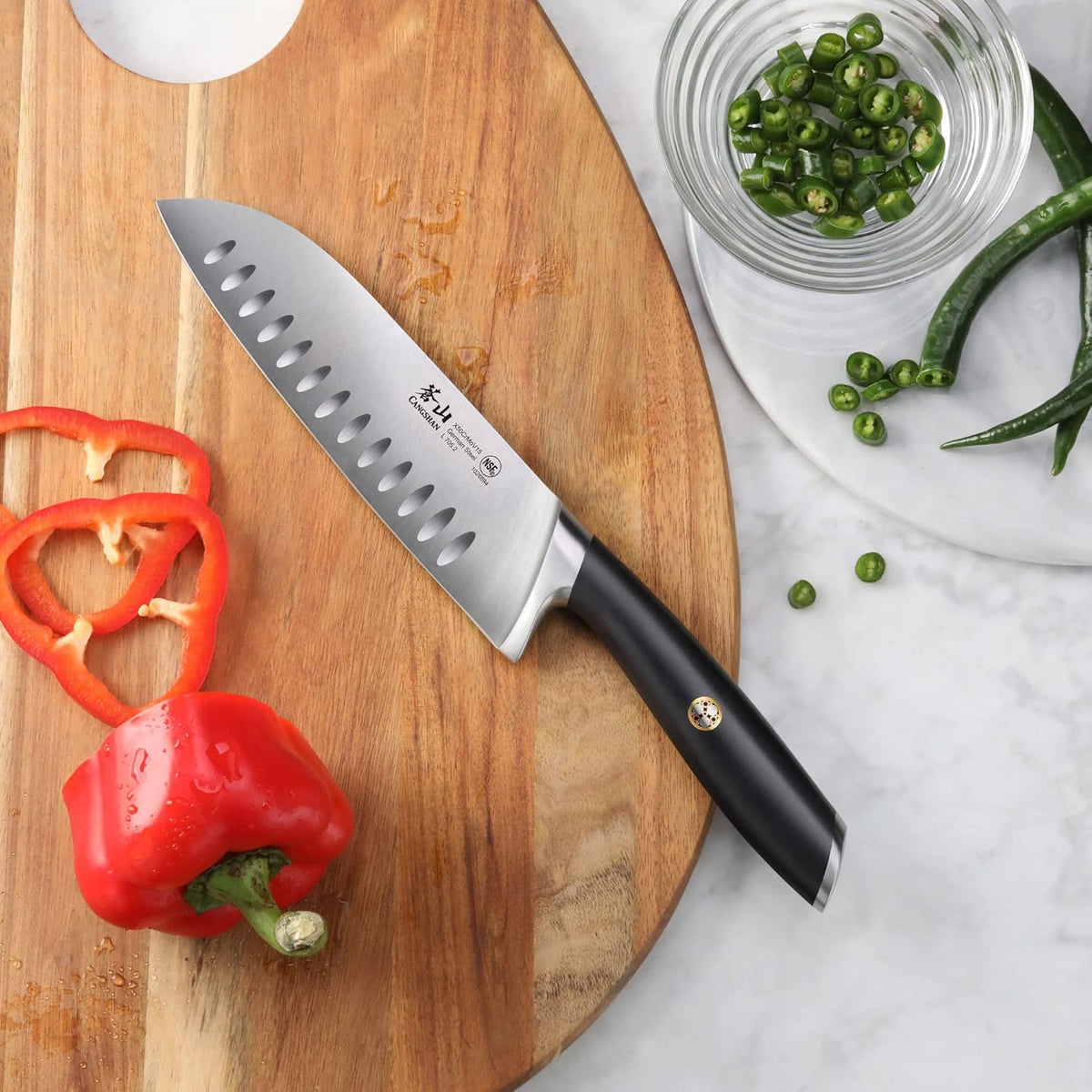 Cangshan L Series 7-Inch Santoku Knife, Forged German Steel, 1026894