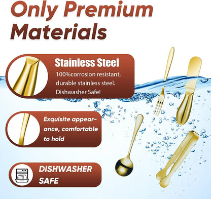 14 Pieces Charcuterie Board Accessories Cheese Spreader Knives Set Stainless Steel Charcuterie Utensils Spreader Knives Mini Serving Tongs Spoons and Forks for Cheese and Pastry Making(Silver)
