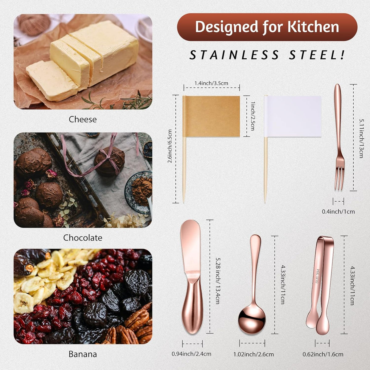 14 Pieces Charcuterie Board Accessories Cheese Spreader Knives Set Stainless Steel Charcuterie Utensils Spreader Knives Mini Serving Tongs Spoons and Forks for Cheese and Pastry Making(Silver)