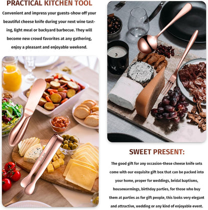 14 Pieces Charcuterie Board Accessories Cheese Spreader Knives Set Stainless Steel Charcuterie Utensils Spreader Knives Mini Serving Tongs Spoons and Forks for Cheese and Pastry Making(Silver)