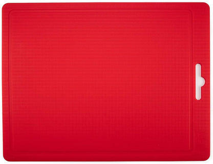 Made in Korea Silicone Cutting Board/Trivet, Non-Slip, 12.2" x 9.3", Dishwasher Safe, Easy Grip, BPA Free, Flexible Mat (Medium, Red)
