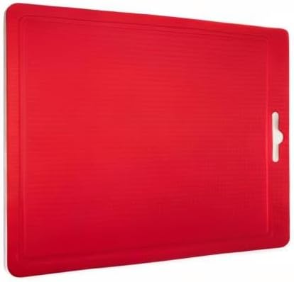 Made in Korea Silicone Cutting Board/Trivet, Non-Slip, 12.2" x 9.3", Dishwasher Safe, Easy Grip, BPA Free, Flexible Mat (Medium, Red)
