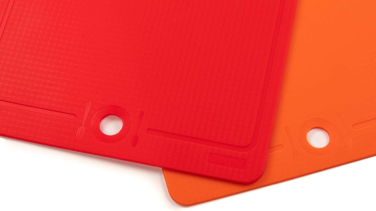 Made in Korea Silicone Cutting Board/Trivet, Non-Slip, 12.2" x 9.3", Dishwasher Safe, Easy Grip, BPA Free, Flexible Mat (Medium, Red)