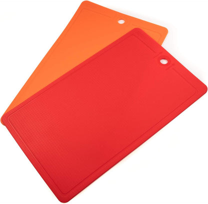 Made in Korea Silicone Cutting Board/Trivet, Non-Slip, 12.2" x 9.3", Dishwasher Safe, Easy Grip, BPA Free, Flexible Mat (Medium, Red)