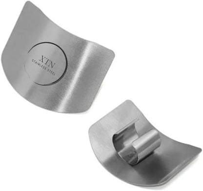 Stainless Steel Finger Guard for Cutting – 2 Pieces, Adjustable, Non-Slip Finger Protector for Safe Slicing, Chopping & Dicing – Ideal Kitchen Safety Tool for Chefs & Home Cooks