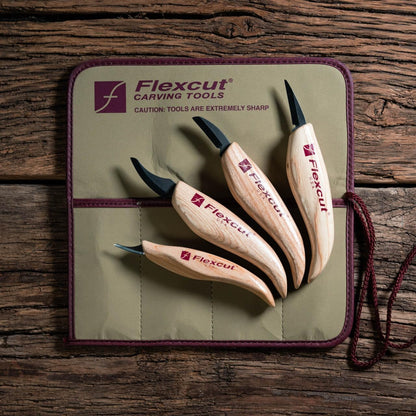 Wood Carving Tools Set 4 Piece Carving Knife Set KN100, Whittling Knives Include Solid Ash Handle
