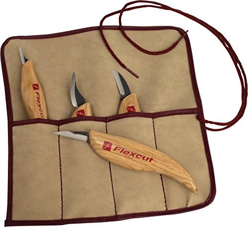 Wood Carving Tools Set 4 Piece Carving Knife Set KN100, Whittling Knives Include Solid Ash Handle