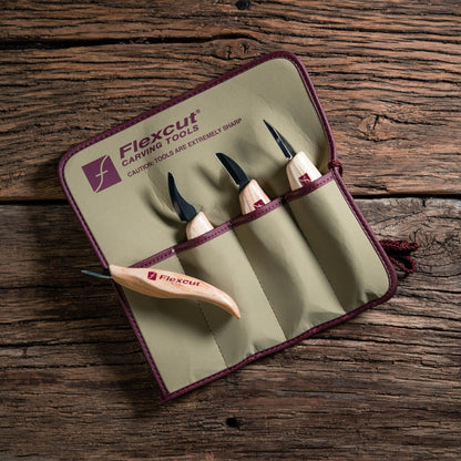 Wood Carving Tools Set 4 Piece Carving Knife Set KN100, Whittling Knives Include Solid Ash Handle