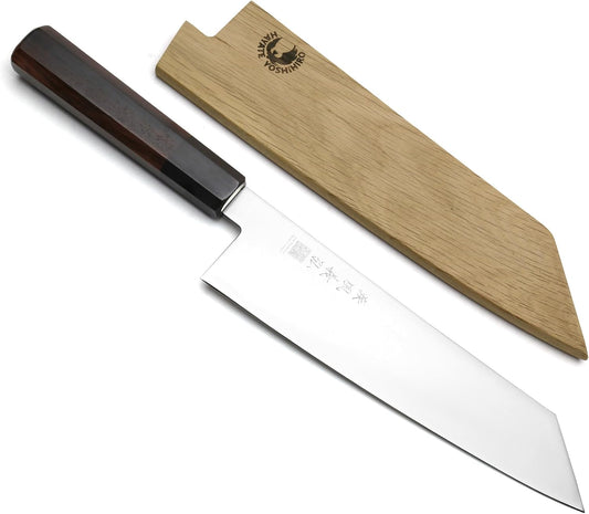 Yoshihiro AUS10 Ice Hardened Stainless Steel Kiritsuke Japanese Chef Knife Rosewood Handle (8.25'' (210mm))