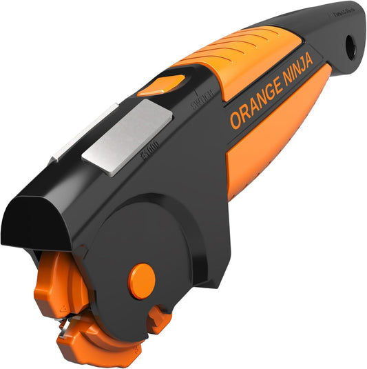 Orange Ninja 7-in-1 Garden Tool & Knife Sharpener- One Tool for Every Blade | Sharpens Axes, Hatchets, Machetes, Pruners & Shears in Minutes - Fits Your Camping Gear & Everyday Carry - Gift for Gardeners