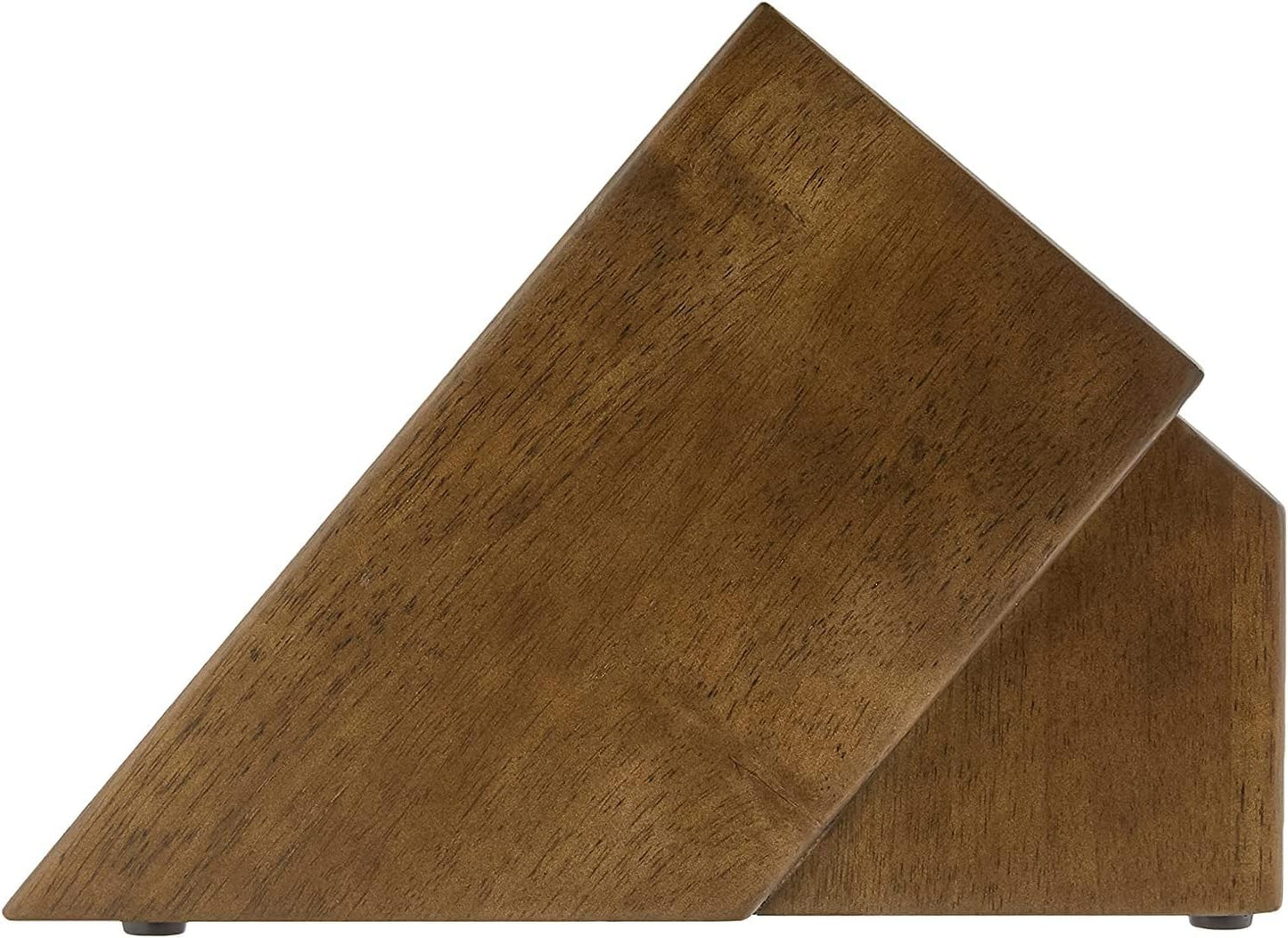 Walnut Finish Knife Block | 22-Slot Large Wooden Knife Holder, Genuine Dark Stained Wood, Kitchen Storage