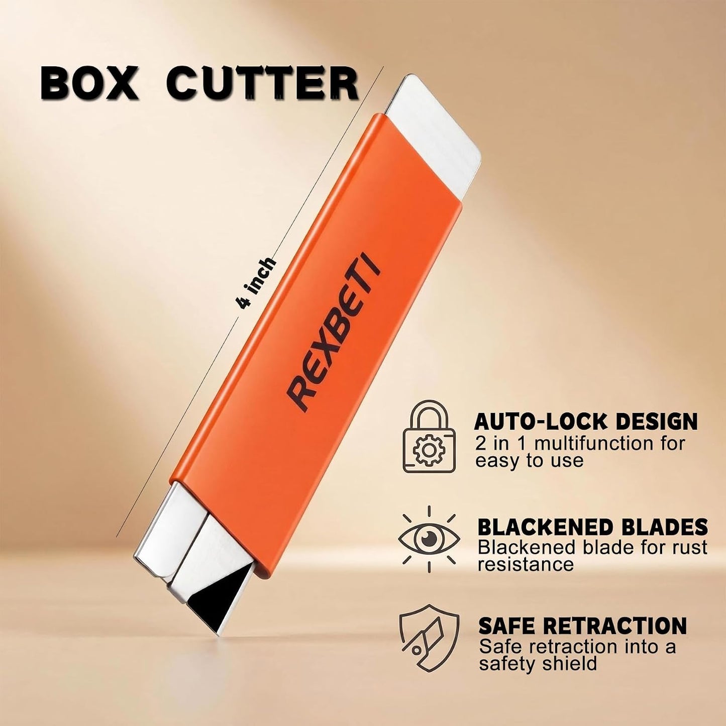 12 Pack Box Cutter, Retractable Cardboard Cutter, Razor Blade Scraper, Handy Box Opener, More Sharp Single Edge Razor Blade Box Cutter Set for Packages Papers and Boxes, Antirust Utility Knife