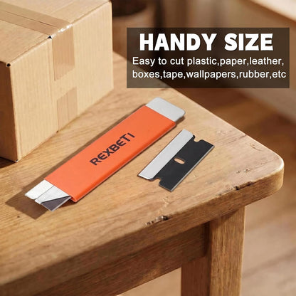 12 Pack Box Cutter, Retractable Cardboard Cutter, Razor Blade Scraper, Handy Box Opener, More Sharp Single Edge Razor Blade Box Cutter Set for Packages Papers and Boxes, Antirust Utility Knife