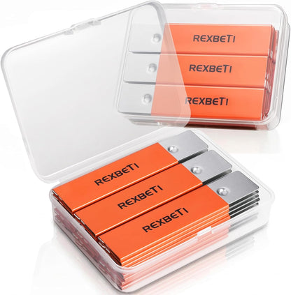 12 Pack Box Cutter, Retractable Cardboard Cutter, Razor Blade Scraper, Handy Box Opener, More Sharp Single Edge Razor Blade Box Cutter Set for Packages Papers and Boxes, Antirust Utility Knife