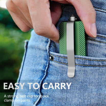 Aluminum Alloy Utility Knife, Retractable Box Cutter,Pocket Knife Replaceable Blade EDC Razor Knife with 10pcs Blades（GREEN）