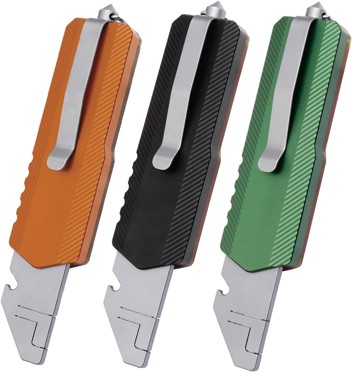 Aluminum Alloy Utility Knife, Retractable Box Cutter,Pocket Knife Replaceable Blade EDC Razor Knife with 10pcs Blades（GREEN）