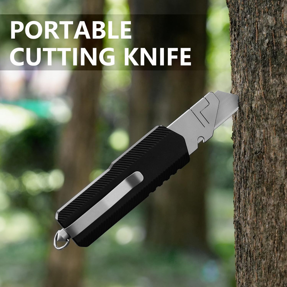 Aluminum Alloy Utility Knife, Retractable Box Cutter,Pocket Knife Replaceable Blade EDC Razor Knife with 10pcs Blades（GREEN）