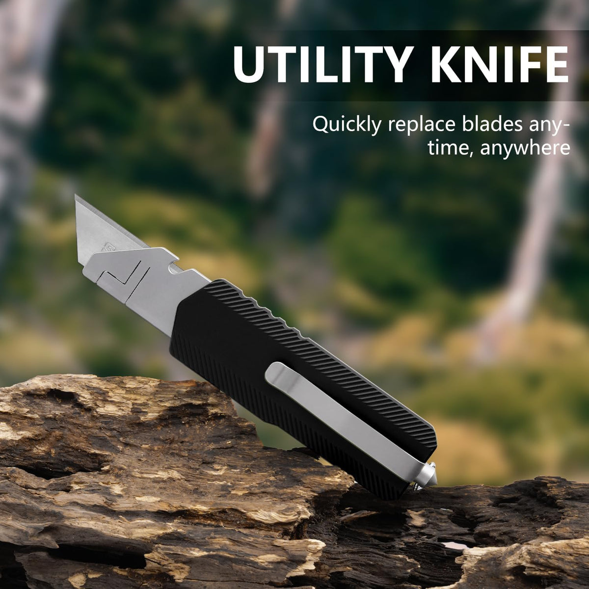 Aluminum Alloy Utility Knife, Retractable Box Cutter,Pocket Knife Replaceable Blade EDC Razor Knife with 10pcs Blades（GREEN）