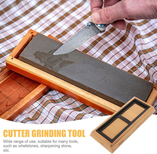 Whetstone Base Sharpening Stone Holder with Non-Slip Rubber Ring 8.46 X 3.74 X 0.98 in Kitchen Knife Sharpening Accessory for Home Use