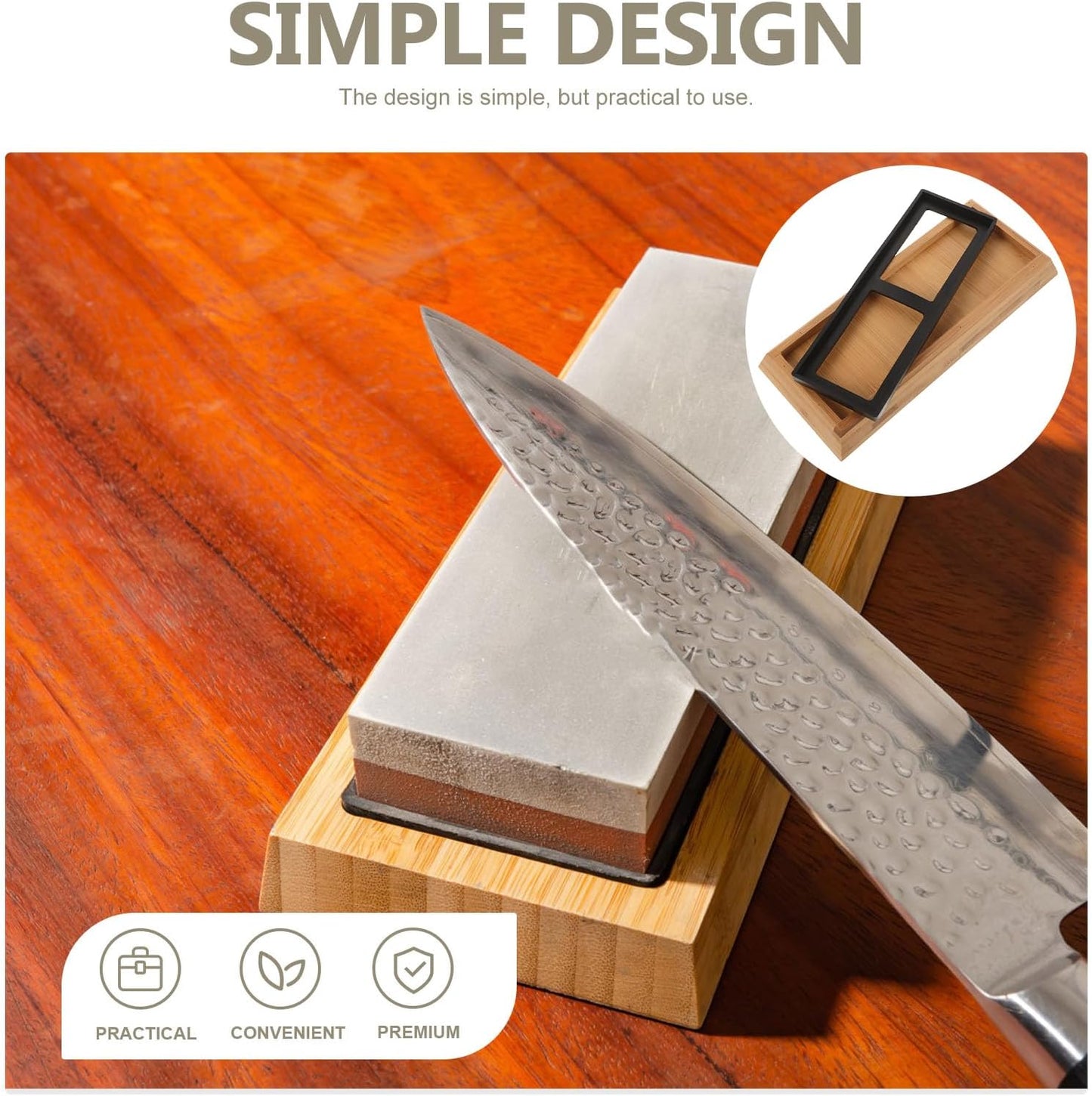 Whetstone Base Sharpening Stone Holder with Non-Slip Rubber Ring 8.46 X 3.74 X 0.98 in Kitchen Knife Sharpening Accessory for Home Use
