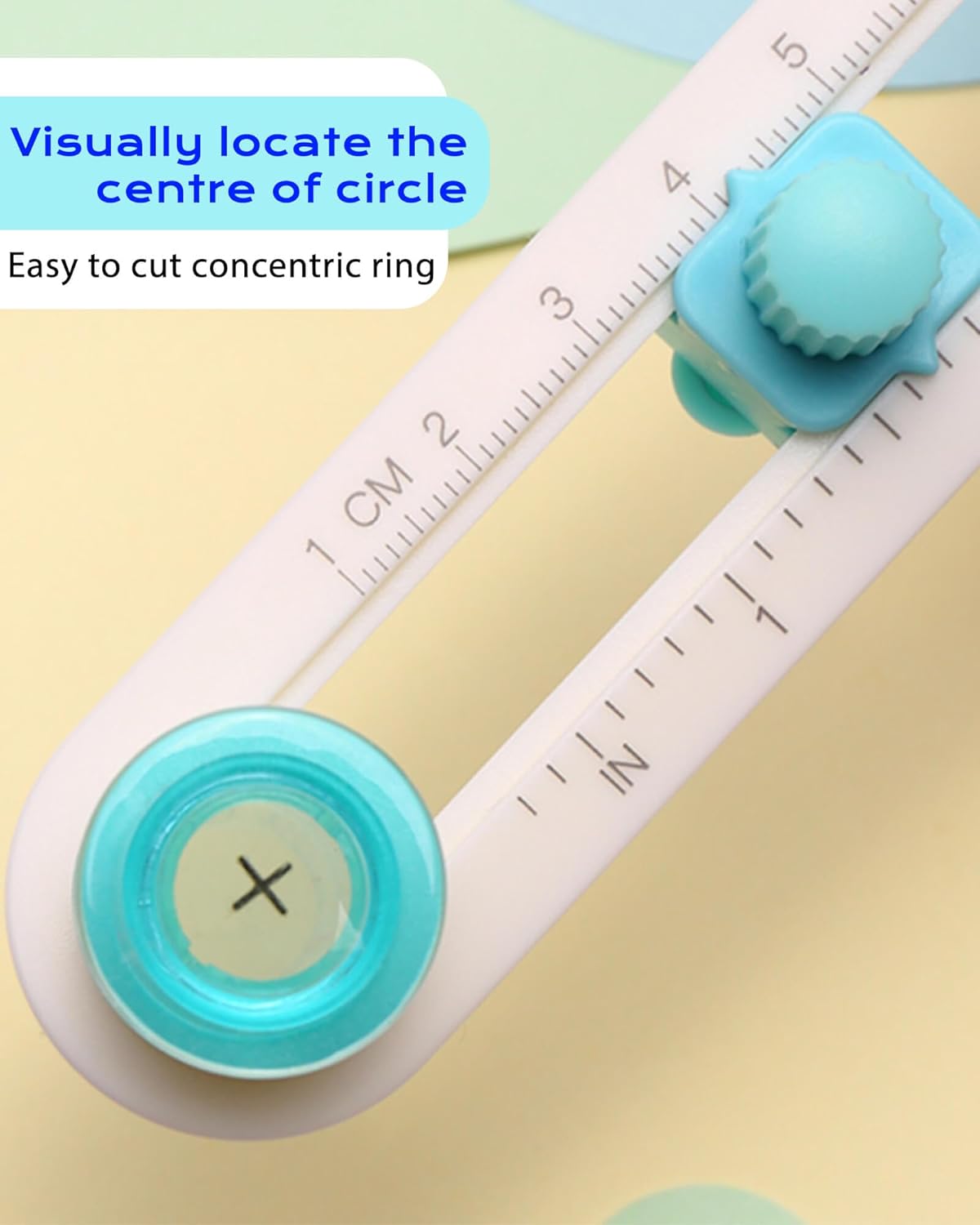Circle Cutter Tool for Paper Crafts - Rotary Cutter Round Cutting Knife for Scrapbooking, Card Making, Art And Diy Crafts, Fits Circles with A Radius Between 0.6"-4"