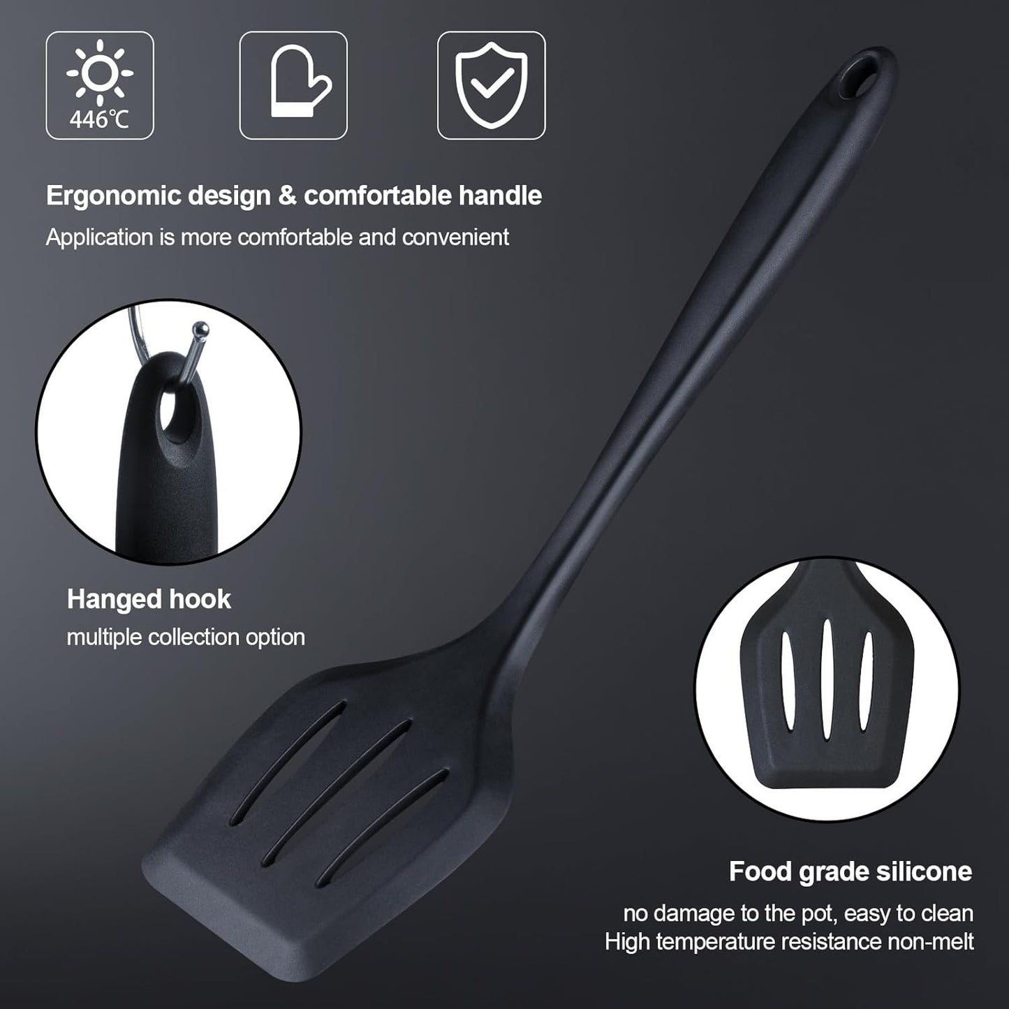 Kitchen Set,18-Piece Cooking Utensils and Kitchen Knife Set,Gray | 7-Piece Kitchen Utensils Heat-resistant to 410°F,5-Piece Sharp Knife,5-Piece Cooking Tools and Cutting Board In One