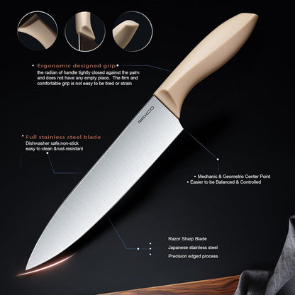 Kitchen Set,18-Piece Cooking Utensils and Kitchen Knife Set,Gray | 7-Piece Kitchen Utensils Heat-resistant to 410°F,5-Piece Sharp Knife,5-Piece Cooking Tools and Cutting Board In One