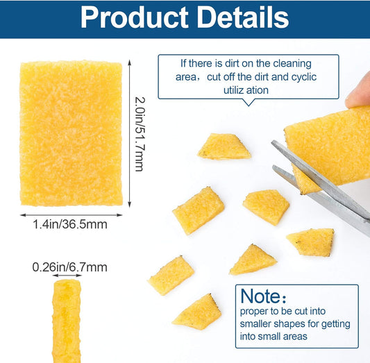 10PCS Rubber Cement Eraser, Glue Residue Pick-Up Eraser, Cleaning Tool for Removing Adhesive Residues from Paper Plastic and More (51.7mm x 36.5mm x 6.7mm LxWxH)