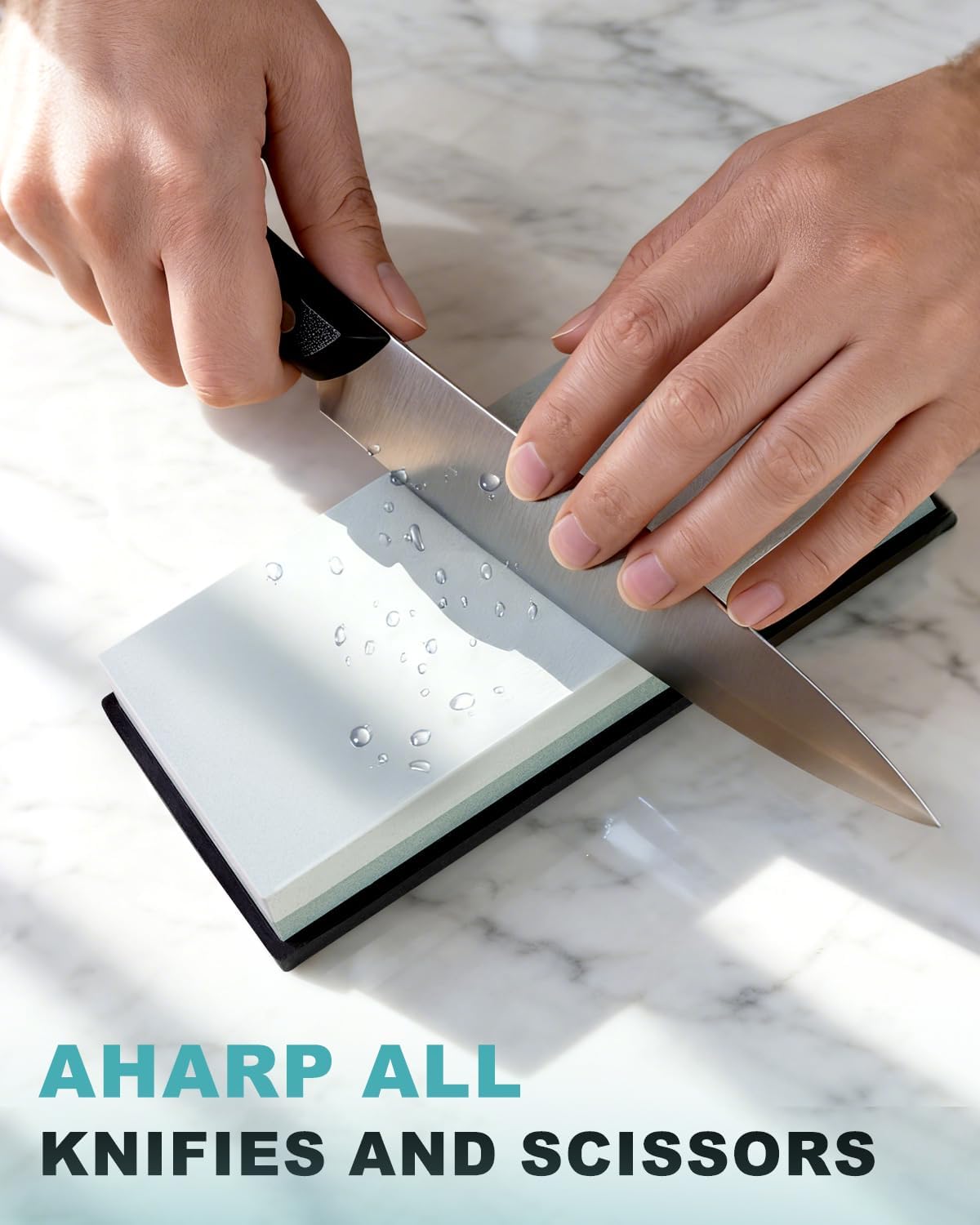 Knife Sharpening Stone 400/1000 Whetstone Sharpening Stone with Non-Slip Rubber Base for Kitchen, Hunting, and Pocket Knives or Blades