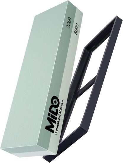 Knife Sharpening Stone 400/1000 Whetstone Sharpening Stone with Non-Slip Rubber Base for Kitchen, Hunting, and Pocket Knives or Blades