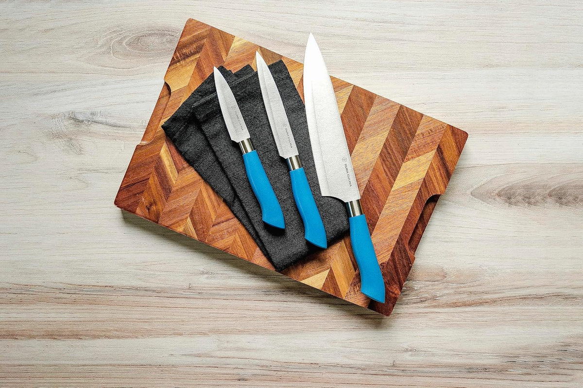 14-Piece Color-Coded Knife & Cutting Board Set – Razor-Sharp Stainless Steel Blades with Blade Guards, 4 Multi-Color Flexible Cutting Mats
