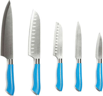 14-Piece Color-Coded Knife & Cutting Board Set – Razor-Sharp Stainless Steel Blades with Blade Guards, 4 Multi-Color Flexible Cutting Mats