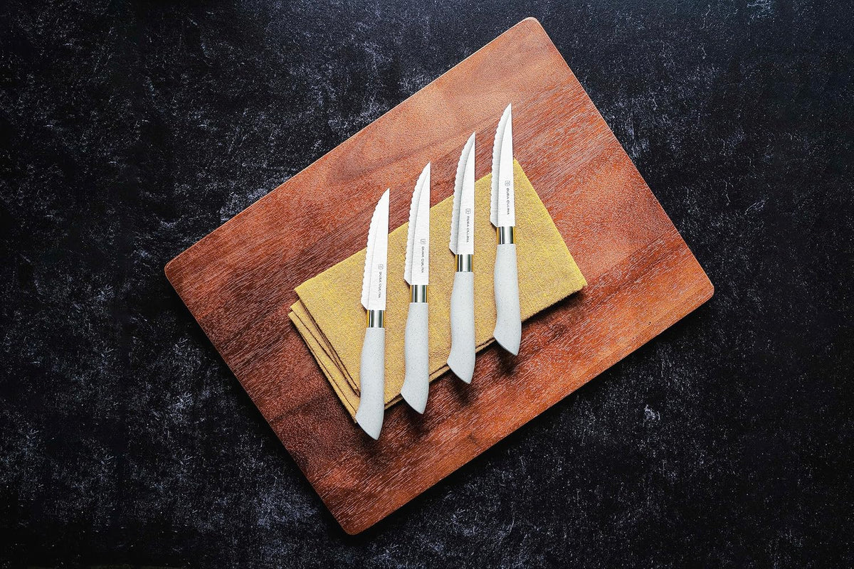 14-Piece Color-Coded Knife & Cutting Board Set – Razor-Sharp Stainless Steel Blades with Blade Guards, 4 Multi-Color Flexible Cutting Mats