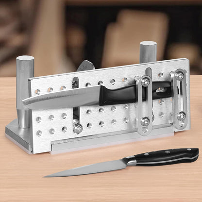 Belt Grinder Knife Jig, 85° - 115° Adjustable Belt Sander Knife Sharpening Jig with Dual Handles, 7.68" Long Sharpener Locator Compatible with Belt Sander, Bench Grinder, Sharpening Machine