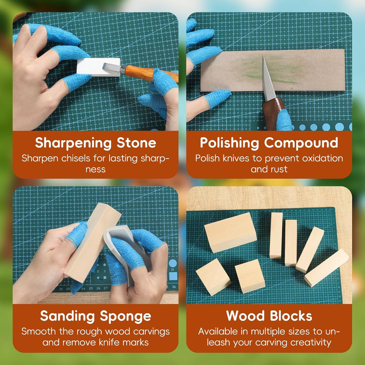 Wood Carving Kit with Carrying Bag, 30PCS Wood Carving Tools | Whittling Kit Includes Carving Knives Carving Chisels Basswood Blocks Gloves, Woodworking Tools for Beginners DIY Hobbies