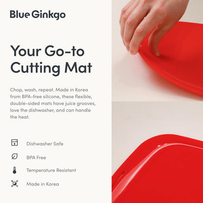 Silicone Cutting Board, Medium, Made in Korea, Red
