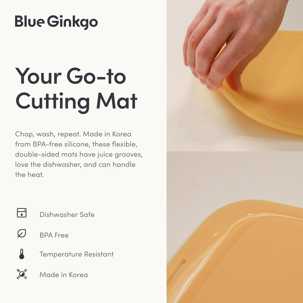 Silicone Cutting Board, Medium, Made in Korea, Red