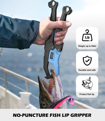 Pro Fishing Gear and Equipment Tools Accessories Kit with Fishing Pliers Fillet Knife Scissors Fish Lip Gripper Fish Ruler Fishing Gifts for Men Saltwater Fishing Fly Fishing Ice Fishing
