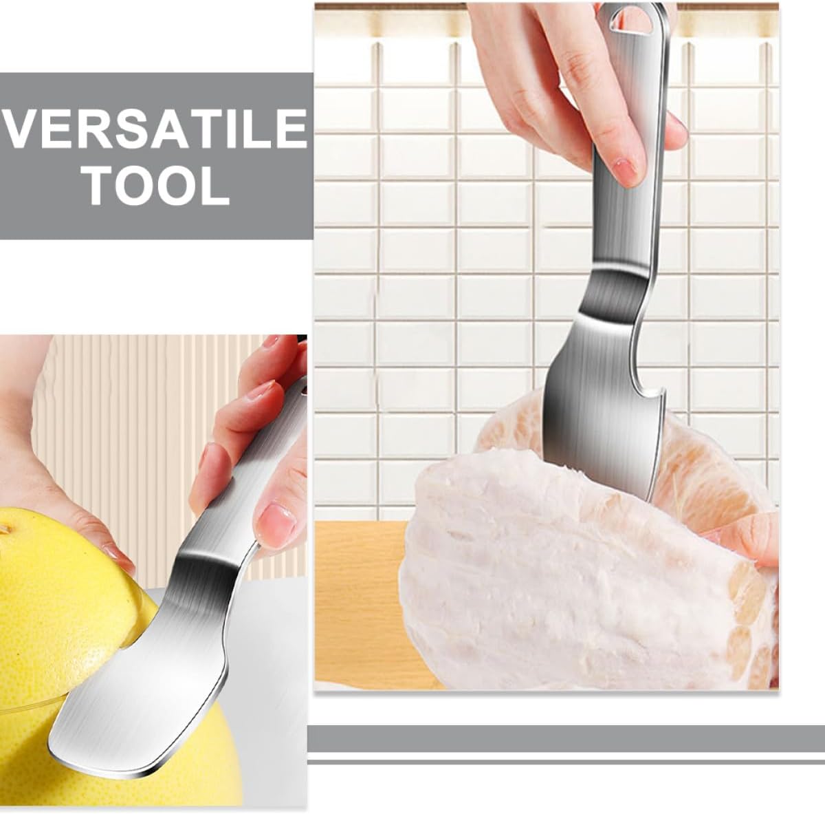 Stainless Steel Citrus Peeler and Orange Opener, 304 Food-grade Fruit Peeler Knife for Grapefruits and Kitchen Use