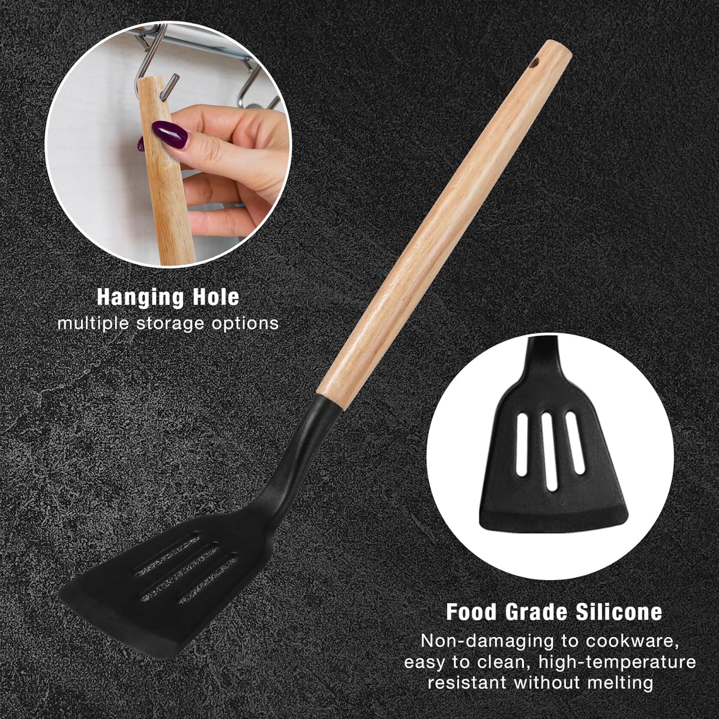 19PCS Green Kitchen Cooking Utensils Set Kitchen Tools Set | 6 Stainless Steel Knives, 11 Silicone Utensils with 1 Cutting Board, Ideal for Apartment