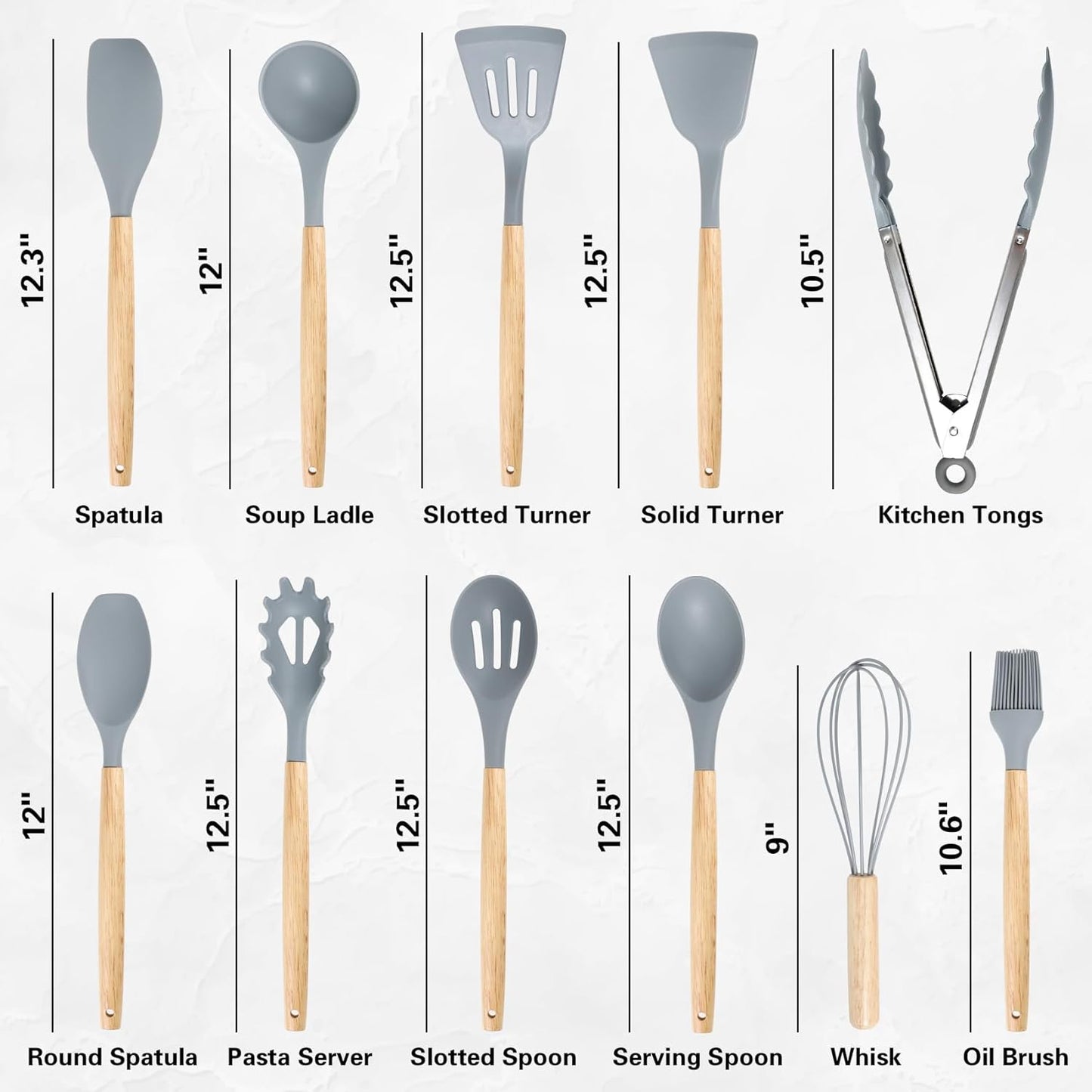 19PCS Green Kitchen Cooking Utensils Set Kitchen Tools Set | 6 Stainless Steel Knives, 11 Silicone Utensils with 1 Cutting Board, Ideal for Apartment