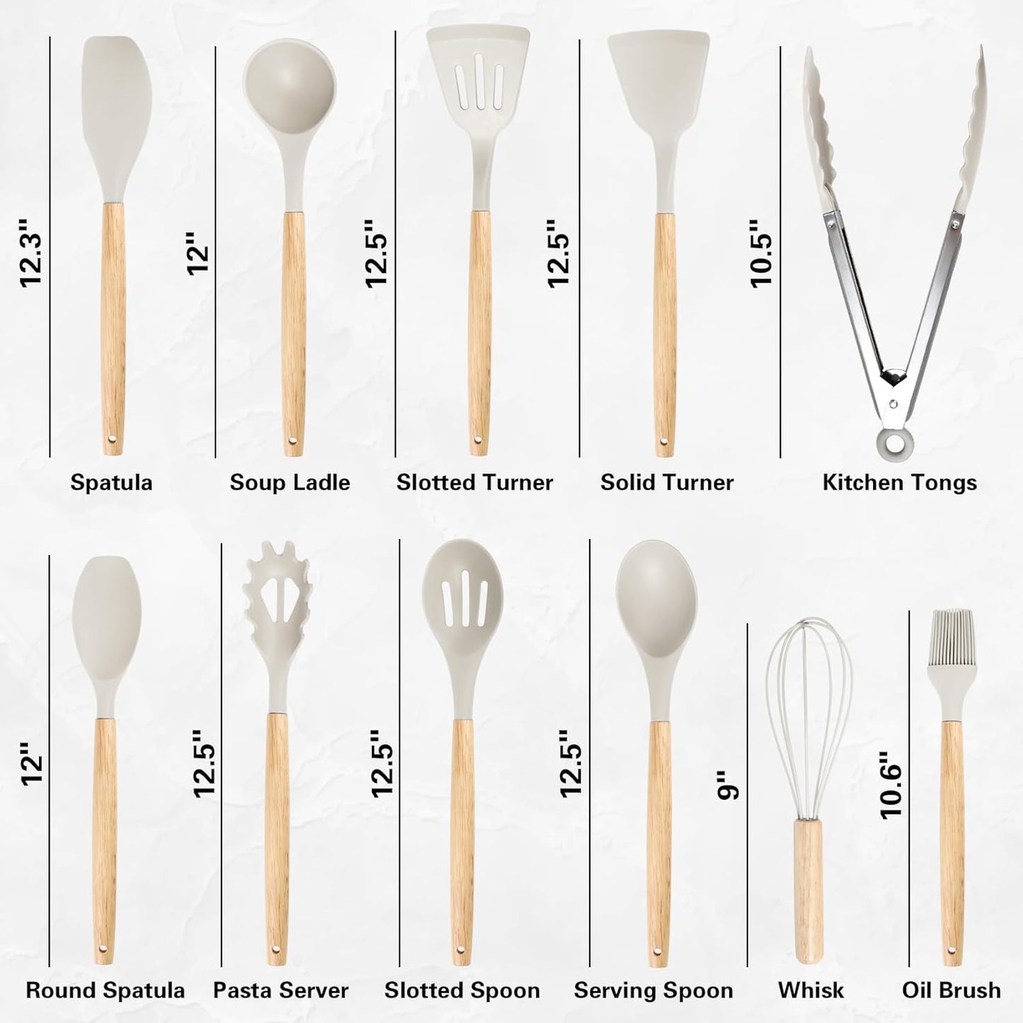 19PCS Green Kitchen Cooking Utensils Set Kitchen Tools Set | 6 Stainless Steel Knives, 11 Silicone Utensils with 1 Cutting Board, Ideal for Apartment