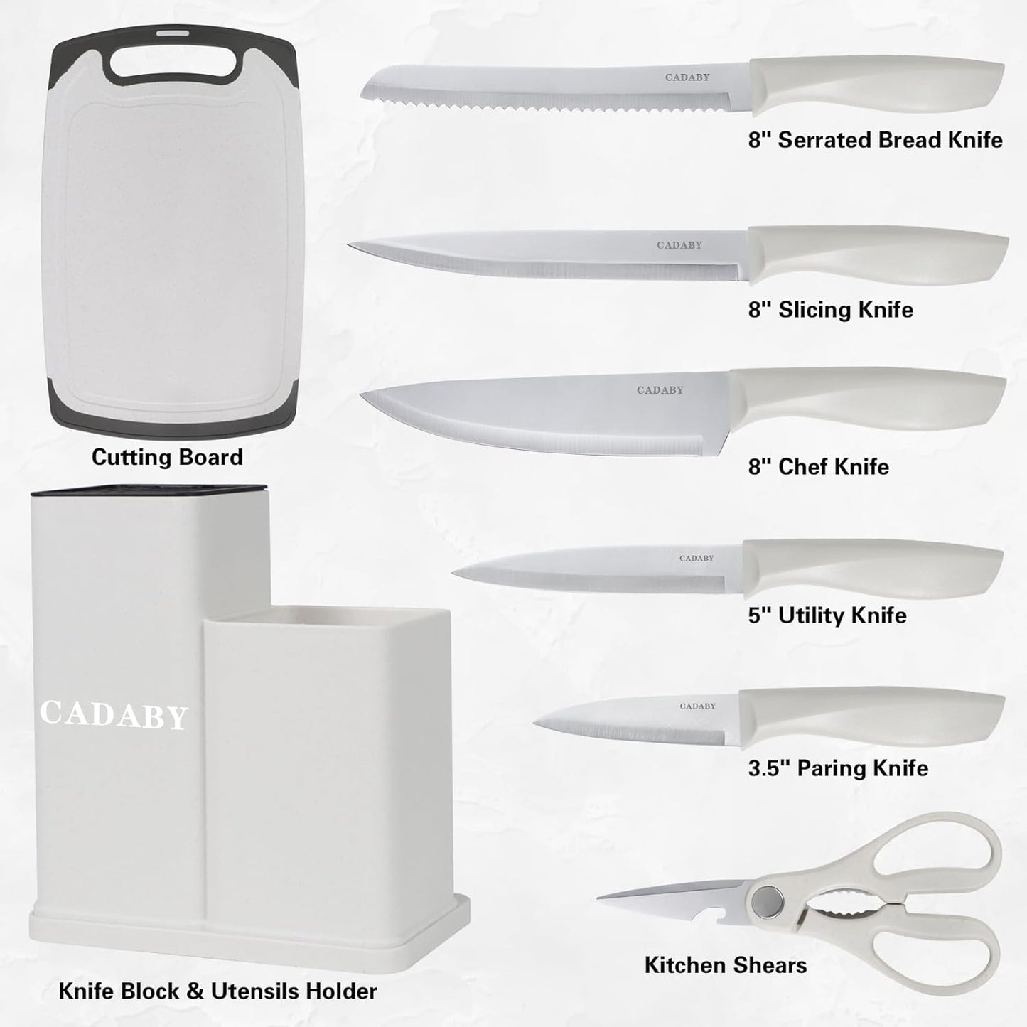 19PCS Green Kitchen Cooking Utensils Set Kitchen Tools Set | 6 Stainless Steel Knives, 11 Silicone Utensils with 1 Cutting Board, Ideal for Apartment