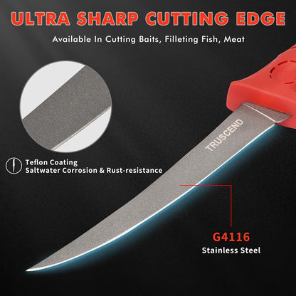 Boning Knife with Protective Sheath, Razor Sharp Stainless Steel Chef Knives for Boning Filleting Trimming Skinning, Kitchen Cutlery with Ergonomic Anti-slip Handle