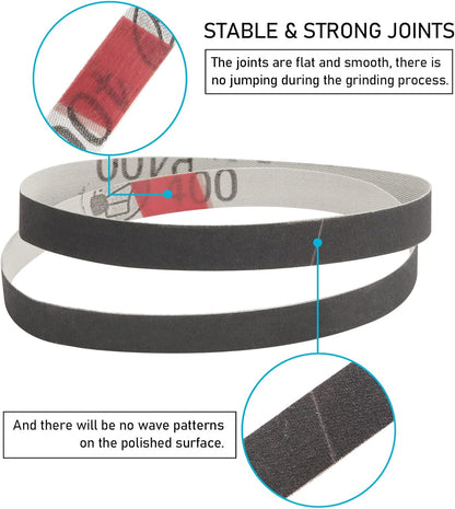 1/2x12 400 Medium Grit Belts for Work Sharp Knife & Tool Sharpener, 24 PCS | Replacement Sanding Belt, 1/2 x 12 Inch, Fits WSKTS & WSKTS-KT/Mk.1 & Mk.2