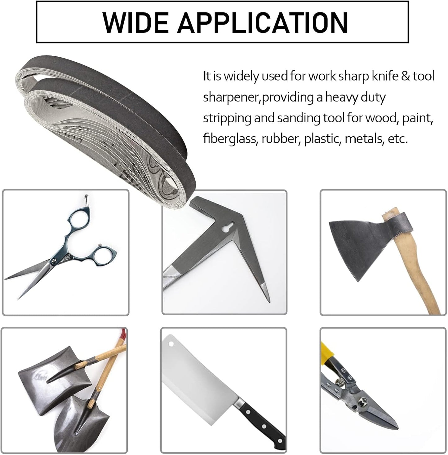 1/2x12 400 Medium Grit Belts for Work Sharp Knife & Tool Sharpener, 24 PCS | Replacement Sanding Belt, 1/2 x 12 Inch, Fits WSKTS & WSKTS-KT/Mk.1 & Mk.2
