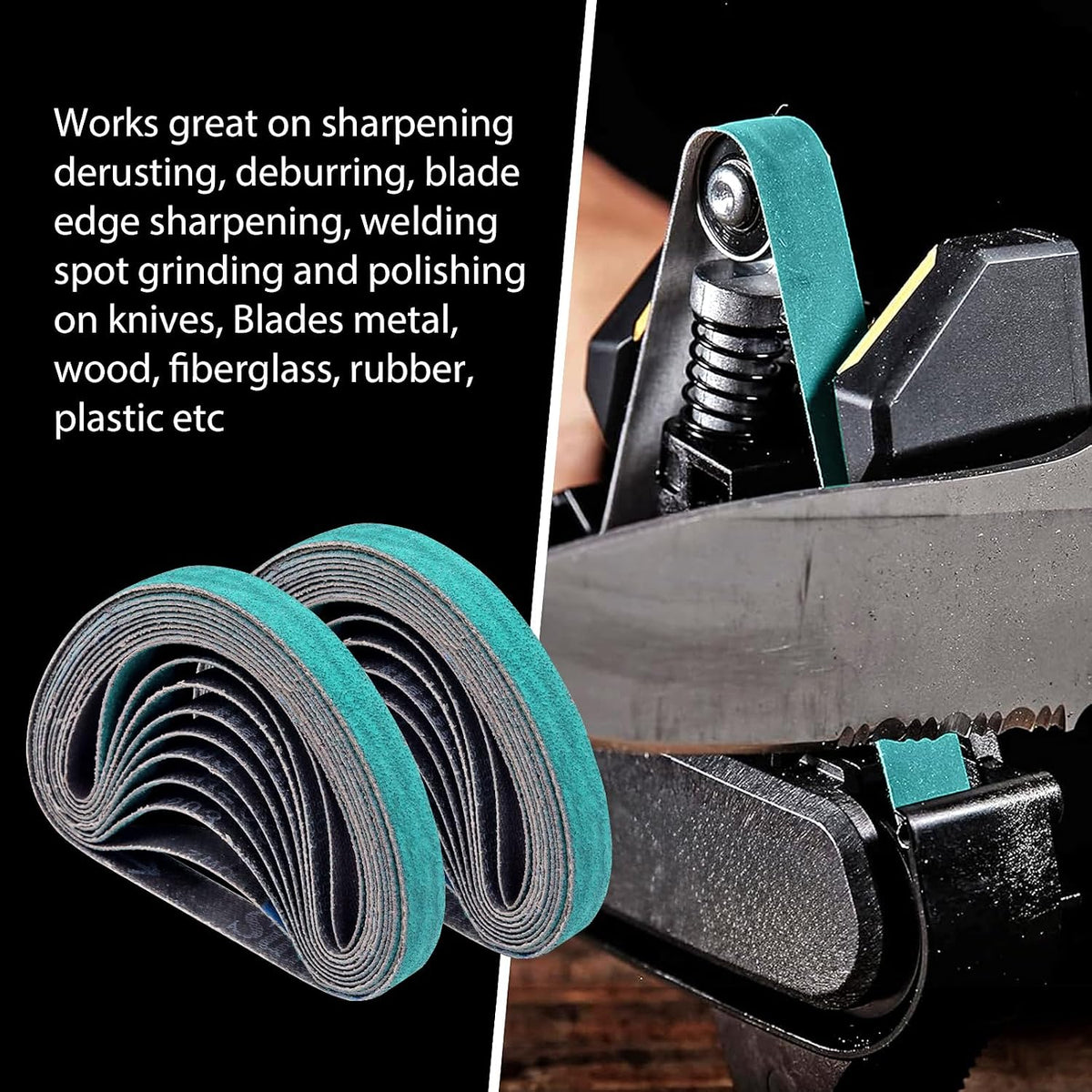 1/2x12 400 Medium Grit Belts for Work Sharp Knife & Tool Sharpener, 24 PCS | Replacement Sanding Belt, 1/2 x 12 Inch, Fits WSKTS & WSKTS-KT/Mk.1 & Mk.2